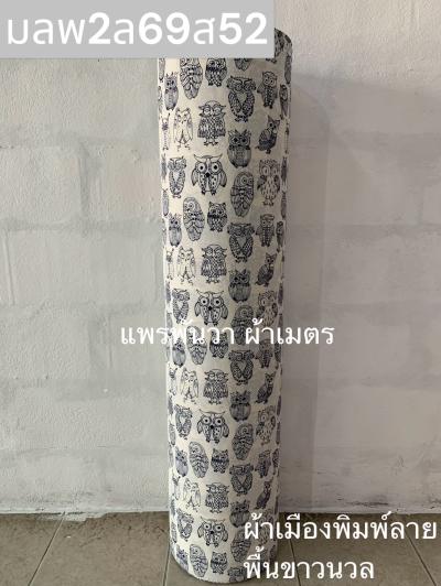 S พื้น ลายนกฮูกไทย 